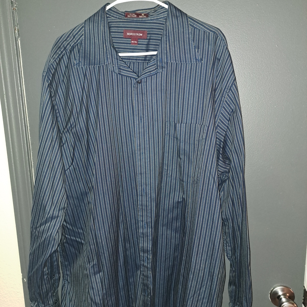 Nordstrom Blue Pinstripe Button Down Shirt